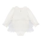 Baby Girls Ivory Bow Tulle Dress Set , 3, hi-res