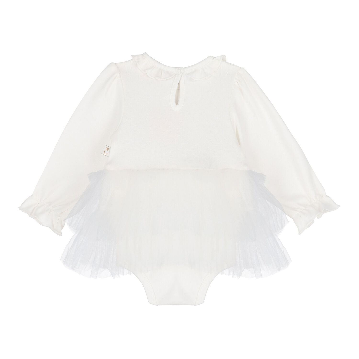 Baby Girls Ivory Bow Tulle Dress Set , 3, hi-res