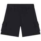 Boys Black Logo Shorts, 1, hi-res