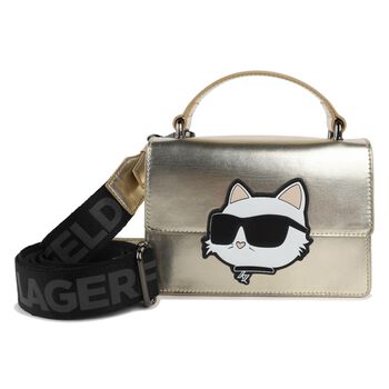Girls Gold Choupette Logo Handbag