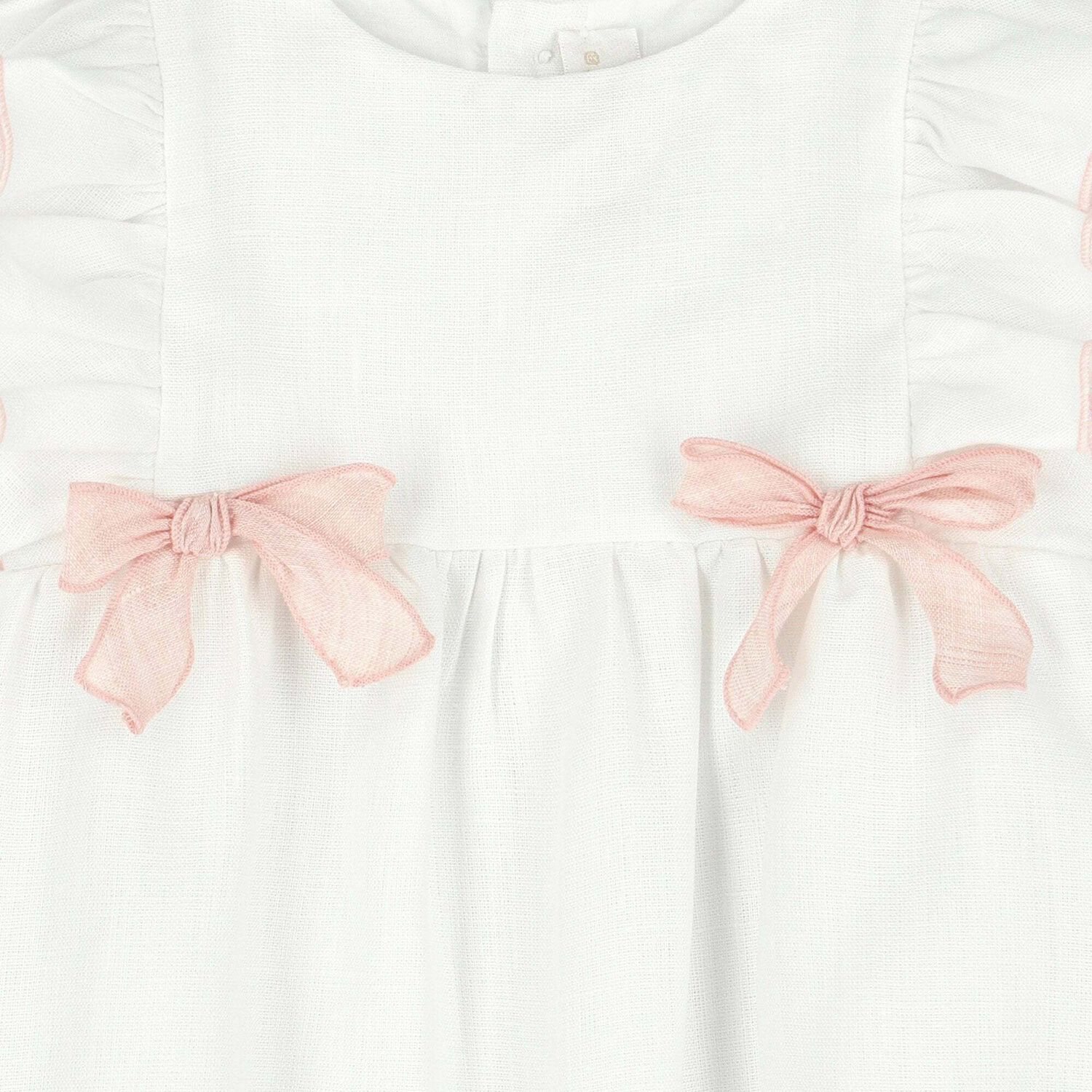 Baby Girls White Romper, 1, hi-res image number null