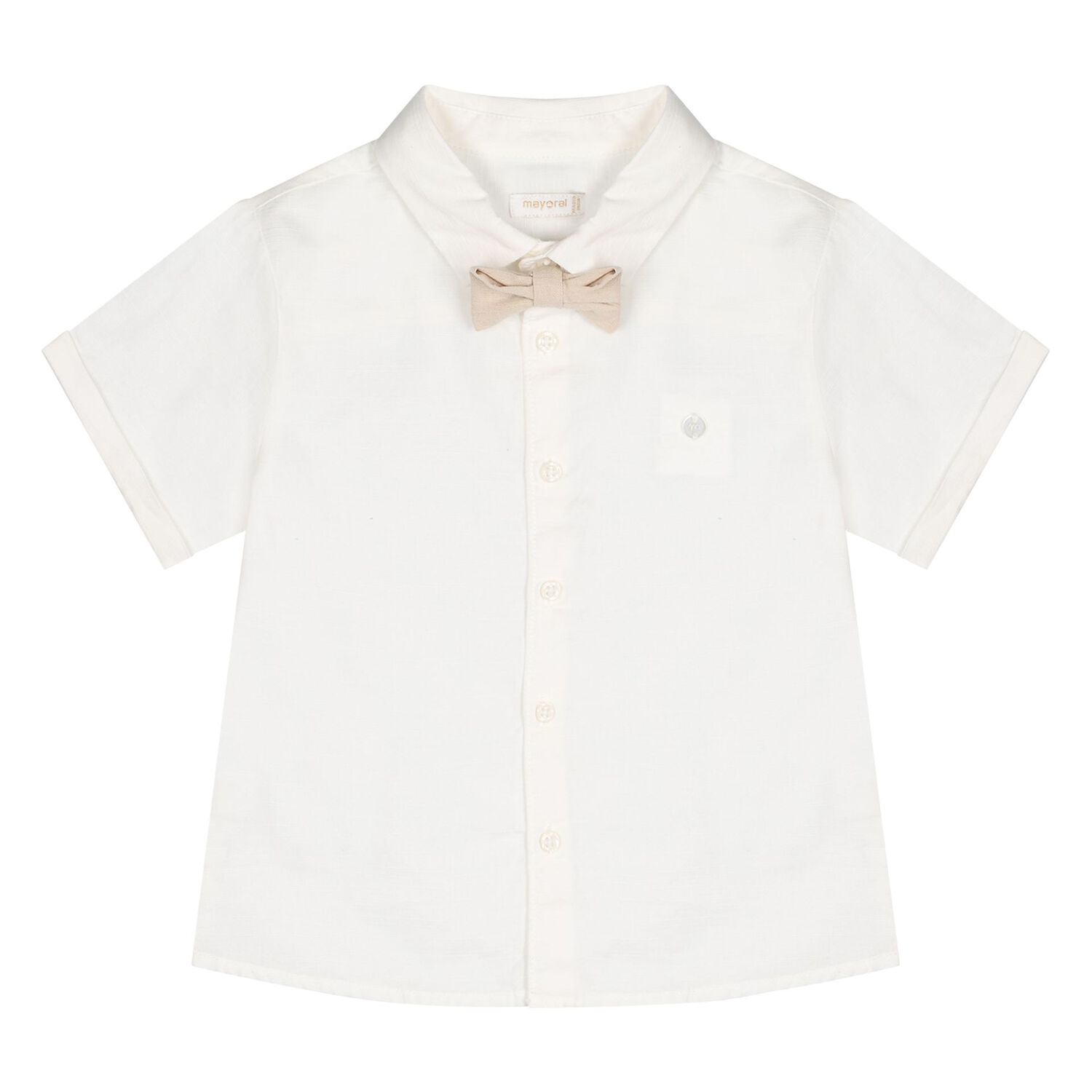 Younger Boys Beige & Ivory Shorts Set, 2, hi-res