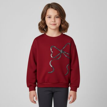 Girls Red & Grey Bow Leggings Set