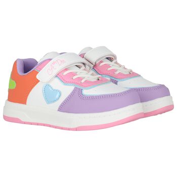 Girls White & Purple Colourblock Trainers