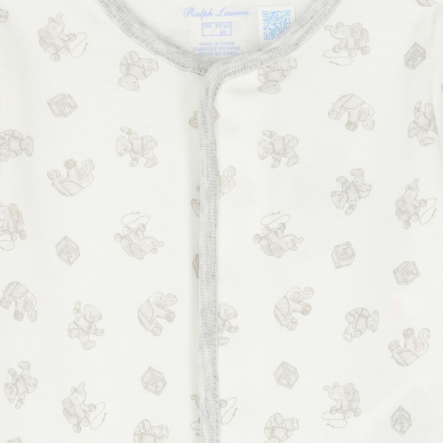 Baby Boys White Polo Bear Babygrow, 1, hi-res