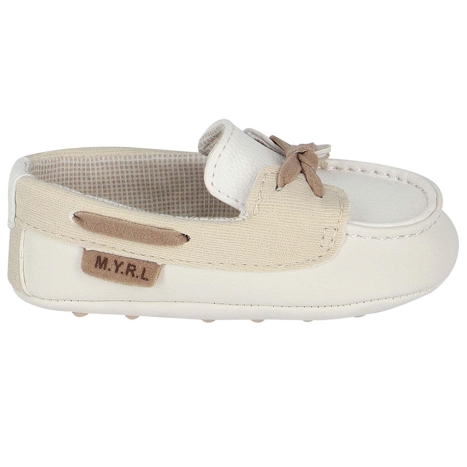 Baby Boys White & Ivory Moccasins, 1, hi-res