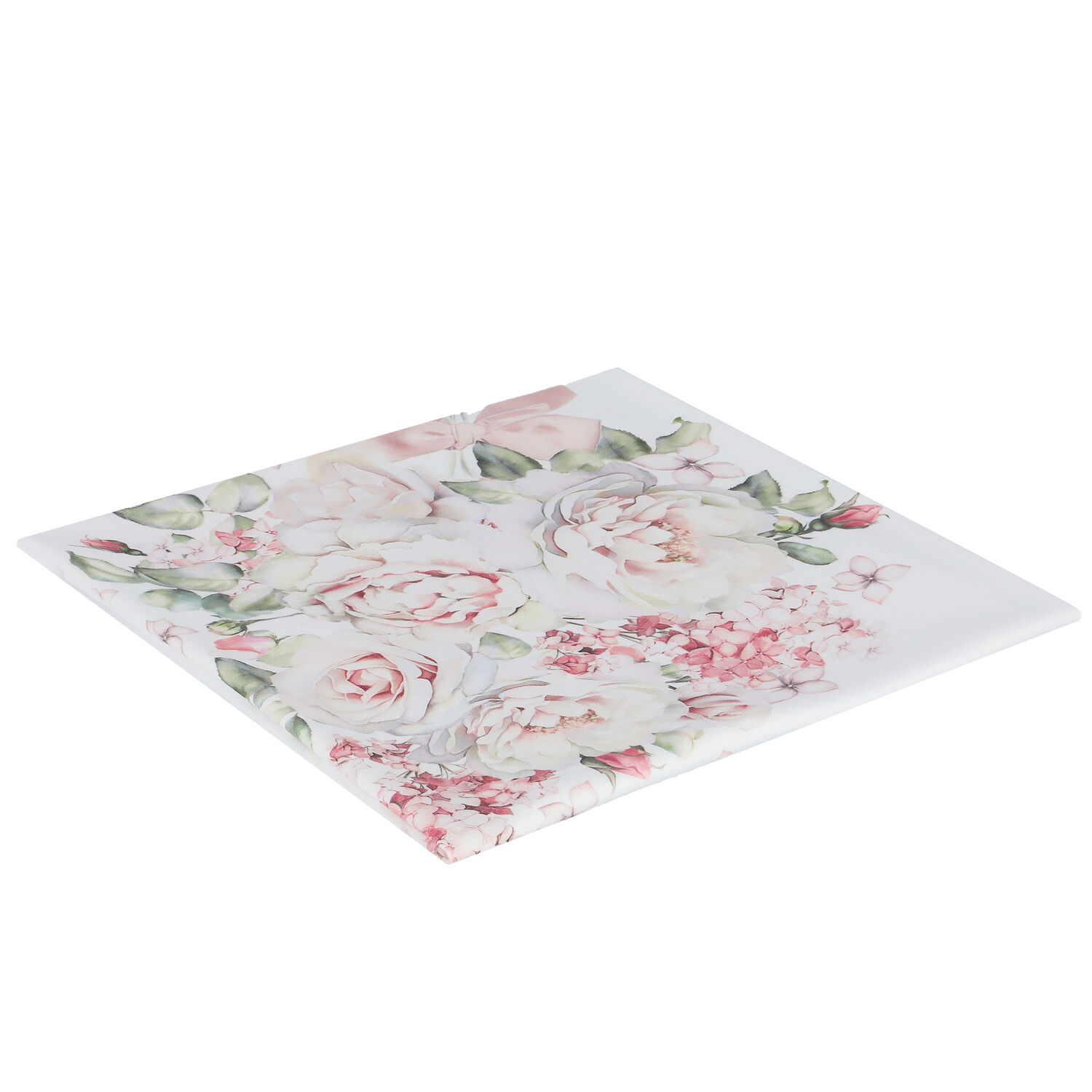 Baby Girls White Floral Blanket, 1, hi-res