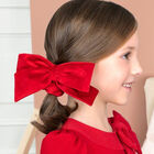 Girls Red Velvet Bow Scrunchie, 2, hi-res