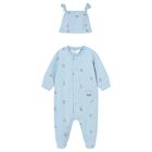 Baby Boys Blue Puppy Babygrow Set, 3, hi-res