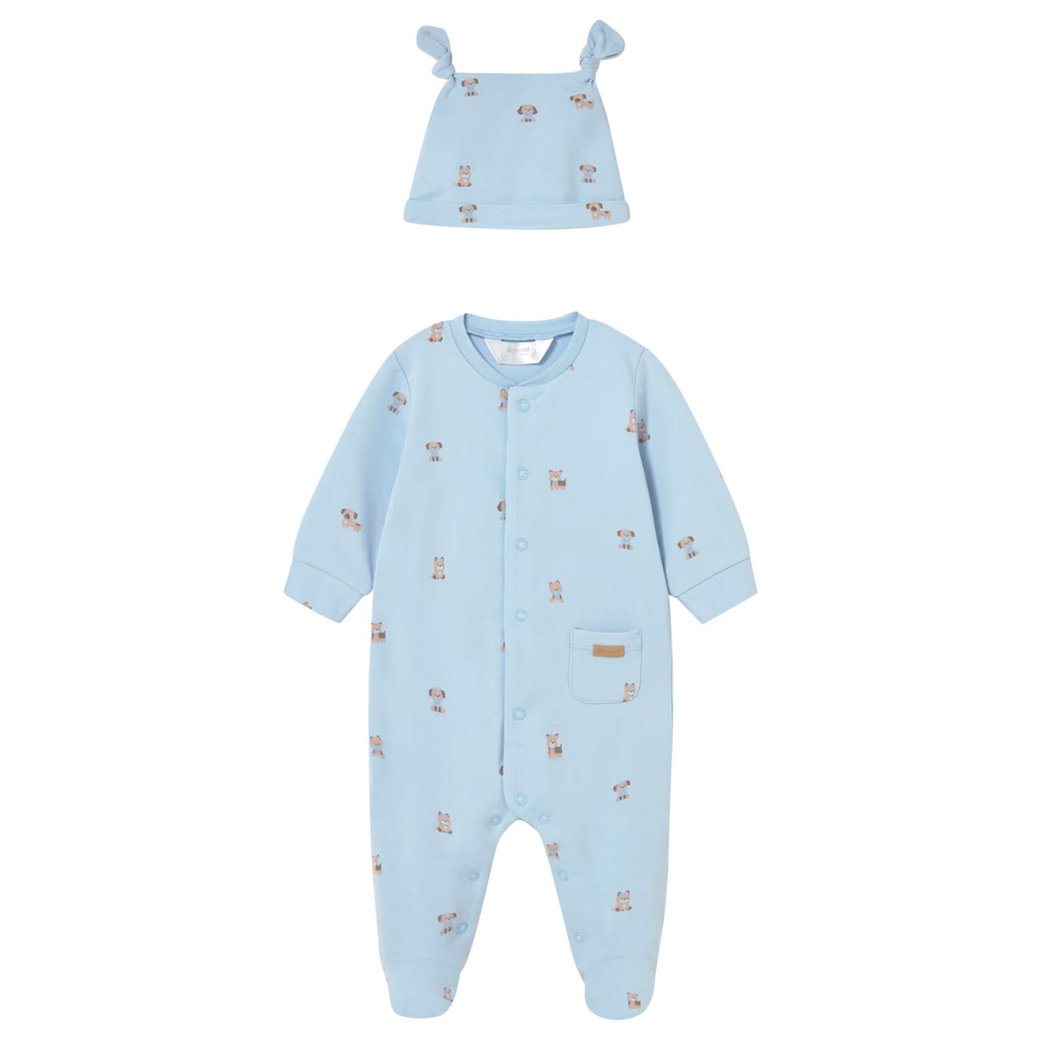 Baby Boys Blue Puppy Babygrow Set, 3, hi-res
