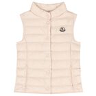 Girls Pink Logo Padded Gilet, 2, hi-res