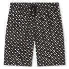 Boys Black, Beige & White Logo Swim Shorts, 1, hi-res