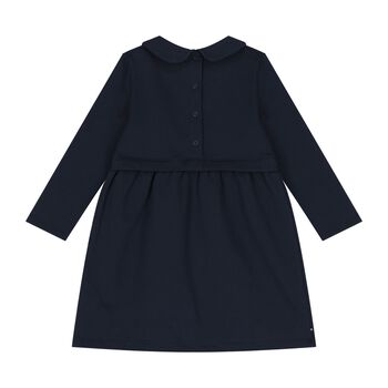 Younger Girls Navy Blue Logo Dress