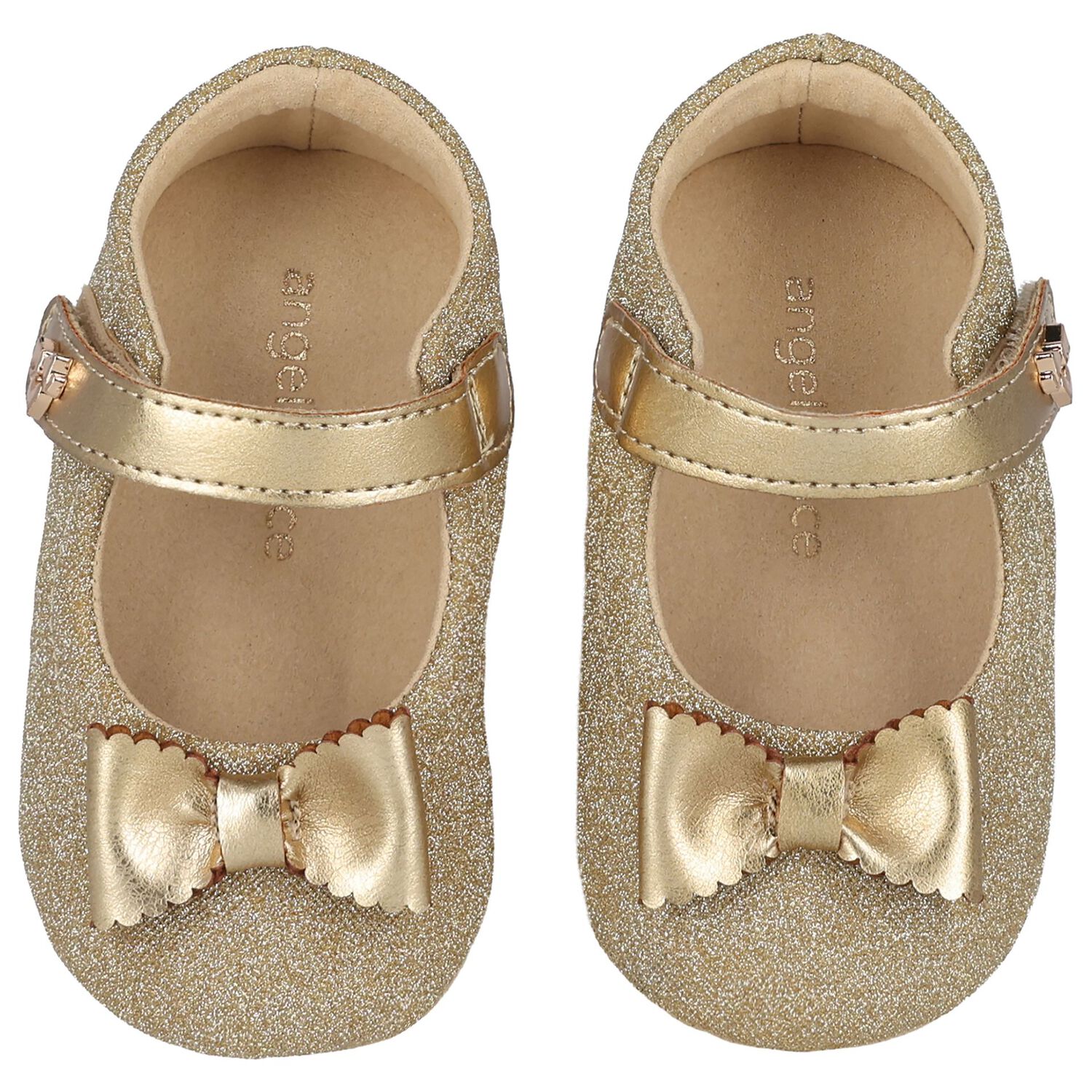 Baby Girls Gold Glitters Pre Walker Shoes, 1, hi-res