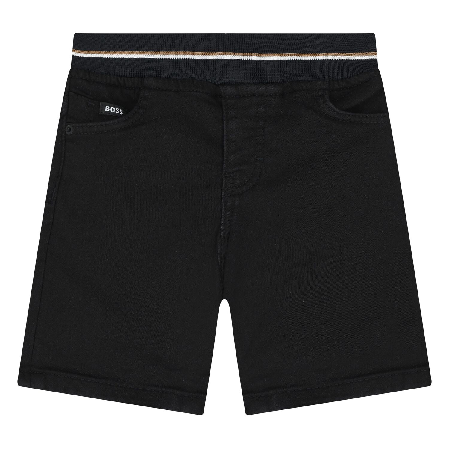 Younger Boys Black Denim Shorts, 1, hi-res image number null