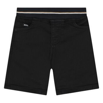 Younger Boys Black Denim Shorts