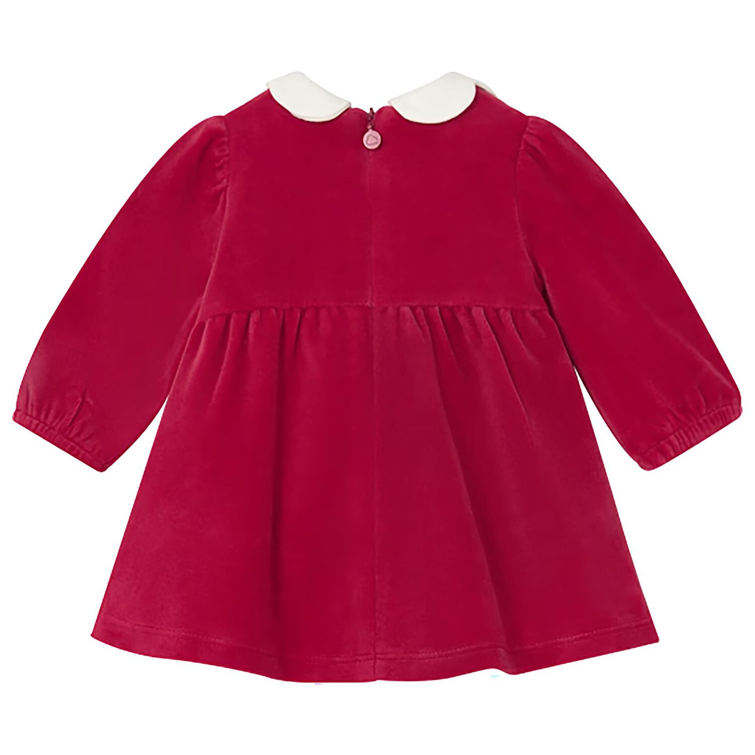 Baby Girls Red Bow Dress, 1, hi-res