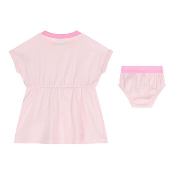 Baby Girls Pink Logo Dress Set