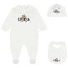 White Teddy Bear Logo Babygrow Gift Set, 1, hi-res