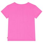 Girls Pink Logo Heart Sequin T-Shirt, 1, hi-res