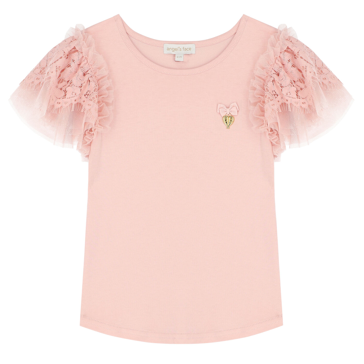 Girls Pink Lace Top, 1, hi-res image number null
