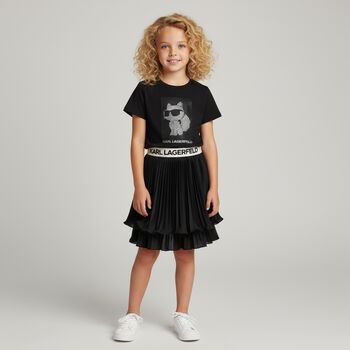 Girls Black Choupette Logo T-Shirt