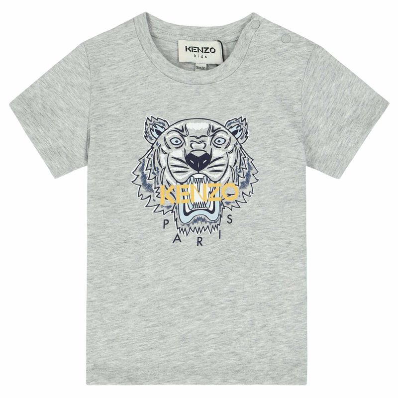 Younger Boys Grey Tiger T-Shirt, 1, hi-res image number null