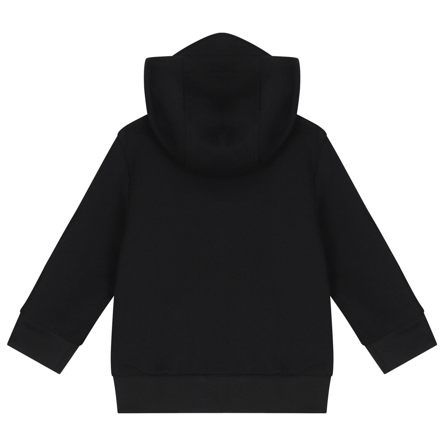Younger Boys Black Logo Hooded Zip Up Top, 1, hi-res image number null