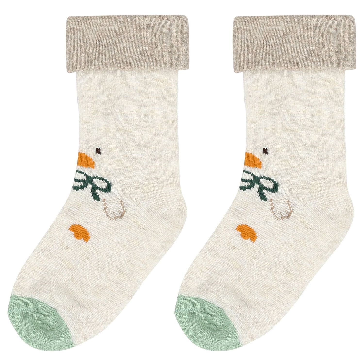 Baby Girls Green & Ivory Socks ( 4-Pack ), 1, hi-res