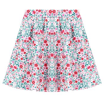 Girls Pink & Blue Floral Skirt
