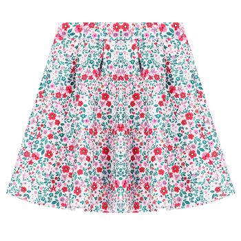 Girls Pink & Blue Floral Skirt