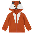 Younger Boys Brown Fox Zip Up Top, 1, hi-res