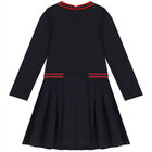 Girls Navy Blue Pleated Dress, 1, hi-res