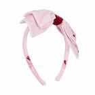 Girls Pink Bow Headband , 1, hi-res