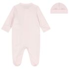 Baby Girls Pink & White Logo Babygrow Gift Set, 1, hi-res