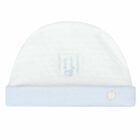 Baby Boys White & Blue Velour Hat, 1, hi-res