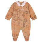 Baby Girls Beige & Pink Geo Map Babygrow Gift Set, 2, hi-res