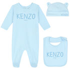 Baby Boys Blue Logo Babygrow Set, 1, hi-res