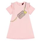 Younger Girls Pink Logo Bag Dress, 3, hi-res
