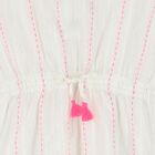 Girls White Striped Kaftan, 1, hi-res