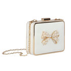 Girls Ivory & Gold Embellished Satin Bag, 2, hi-res