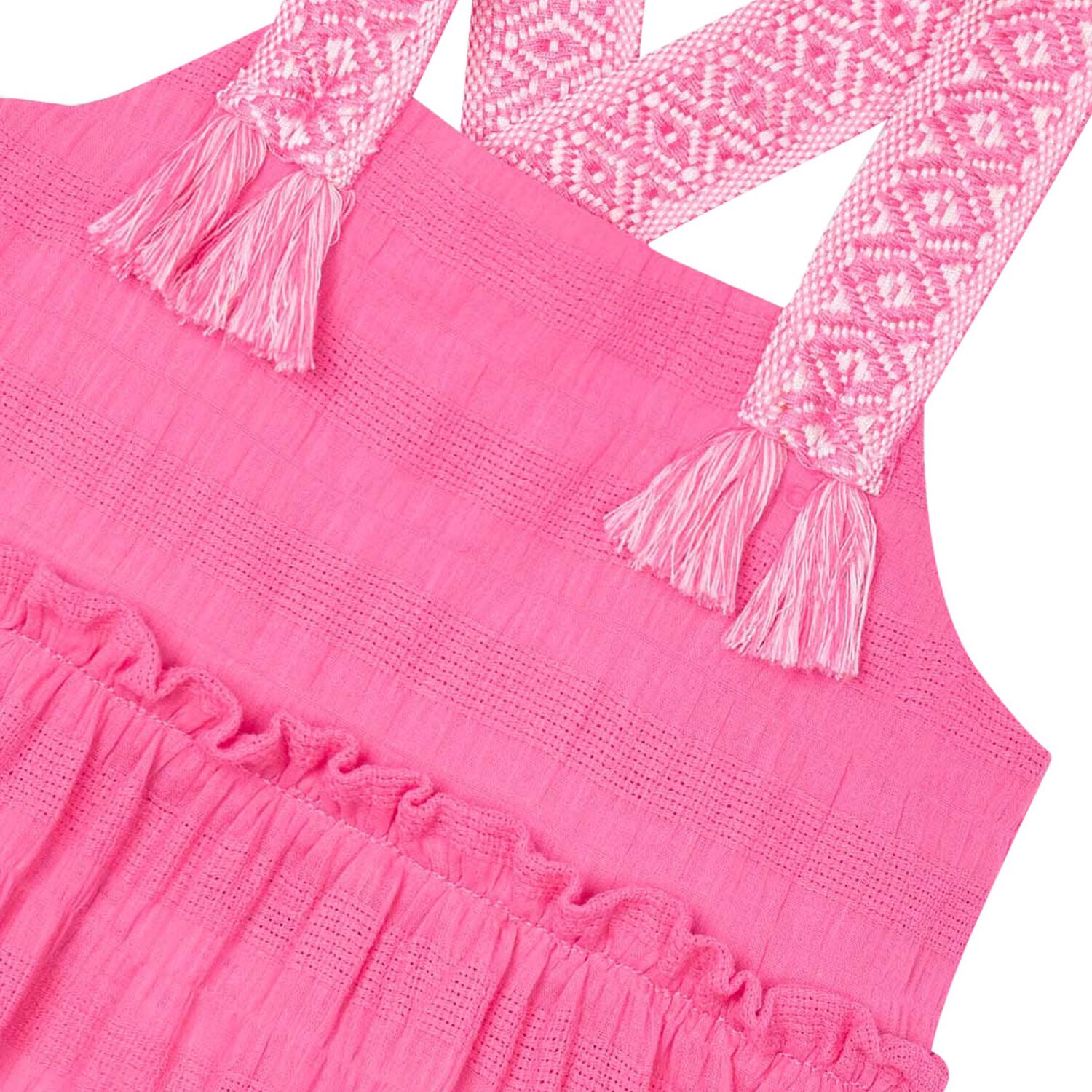 Girls Pink Tiered Dress, 1, hi-res