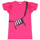 Girls Pink Logo Bag Dress, 1, hi-res