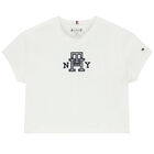 Girls White Logo T-Shirt, 2, hi-res