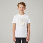 Boys White & Gold Logo T-Shirt, 1, hi-res