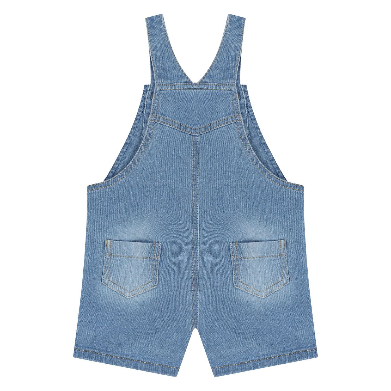 Baby Boys Blue Denim Dungaree Set, 2, hi-res