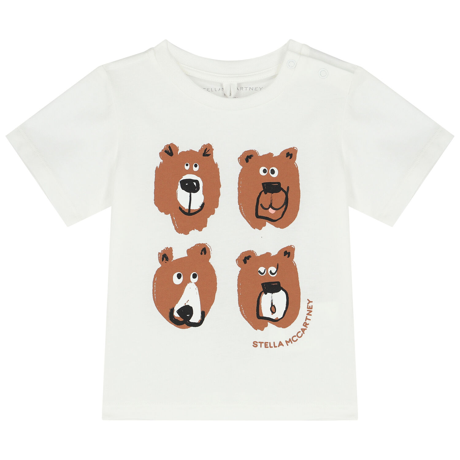 Younger Boys Ivory Bear T-Shirt, 1, hi-res