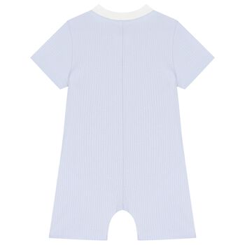 Baby Boys Blue Logo Romper