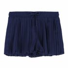Girls White & Navy Blue Top & Shorts, 1, hi-res