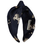 Girls Navy Blue Unicorn Jacquard Headband, 1, hi-res
